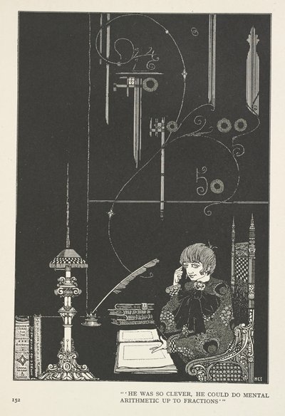 Lumikuningatar. Hän oli niin älykäs, että pystyi laskemaan mielessään murtolukuihin asti. tekijältä Harry Clarke
