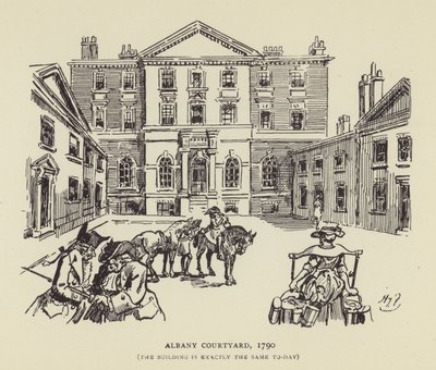 Albany Courtyard, 1790, Rakennus on täsmälleen sama nykyään tekijältä Harry Furniss