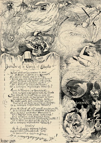 Balladi valinnasta haamuja, 1886 tekijältä Harry Furniss
