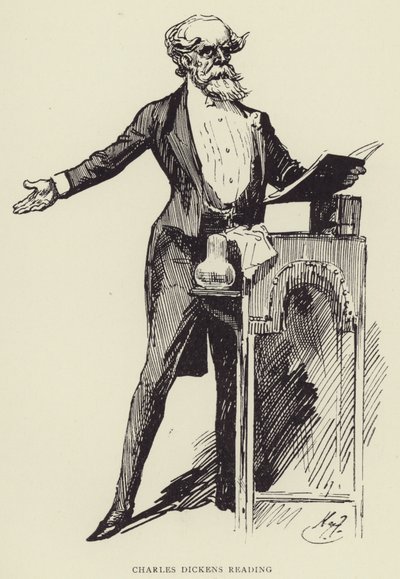 Charles Dickens lukee tekijältä Harry Furniss