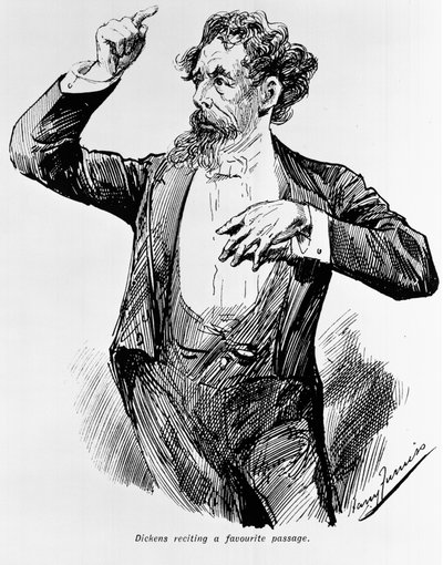 Dickens lausumassa suosikkikohtaansa 1900-luvulta tekijältä Harry Furniss