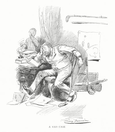 Golf: huono tapaus (litho) tekijältä Harry Furniss