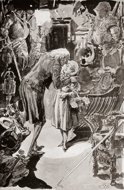 Kuvitus Charles Dickensin The Old Curiosity Shopista tekijältä Harry Furniss