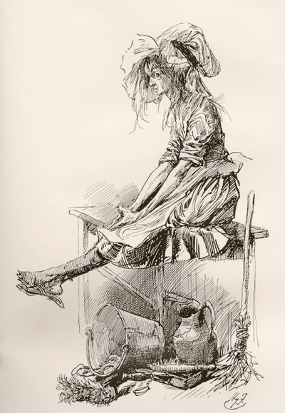Kuvitus Charles Dickensin The Old Curiosity Shopista tekijältä Harry Furniss