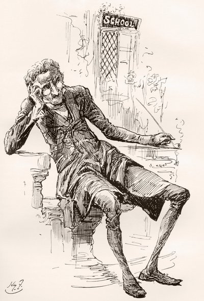 Kuvitus Charles Dickensin The Old Curiosity Shopista tekijältä Harry Furniss