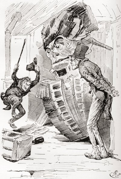 Kuvitus Charles Dickensin The Old Curiosity Shopista tekijältä Harry Furniss
