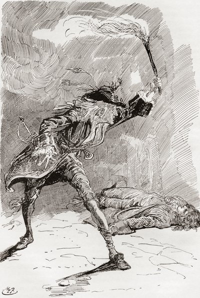 Kuvitus Charles Dickensin romaanille Barnaby Rudge tekijältä Harry Furniss