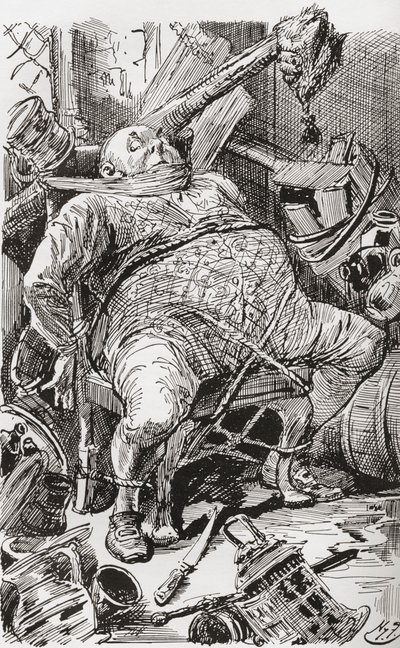 Ilustração para o romance de Charles Dickens, Barnaby Rudgefinnish tekijältä Harry Furniss