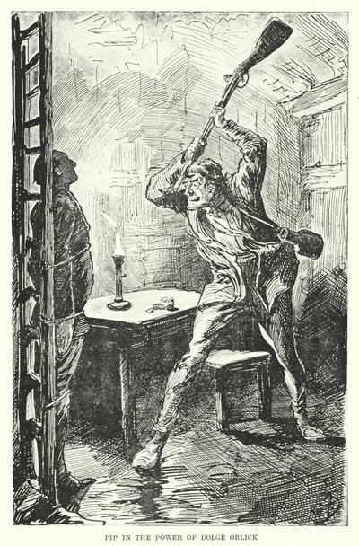 Charles Dickensin kuvitus suurille odotuksille (litho) tekijältä Harry Furniss