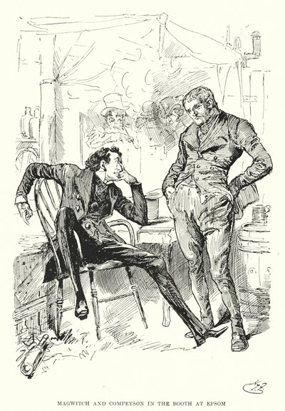 Charles Dickensin kuvitus suurille odotuksille (litho) tekijältä Harry Furniss