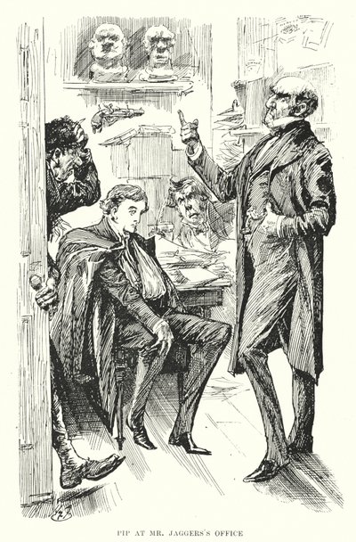 Charles Dickensin kuvitus suurille odotuksille (litho) tekijältä Harry Furniss