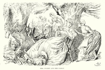 Charles Dickensin kuvitus suurille odotuksille (litho) tekijältä Harry Furniss