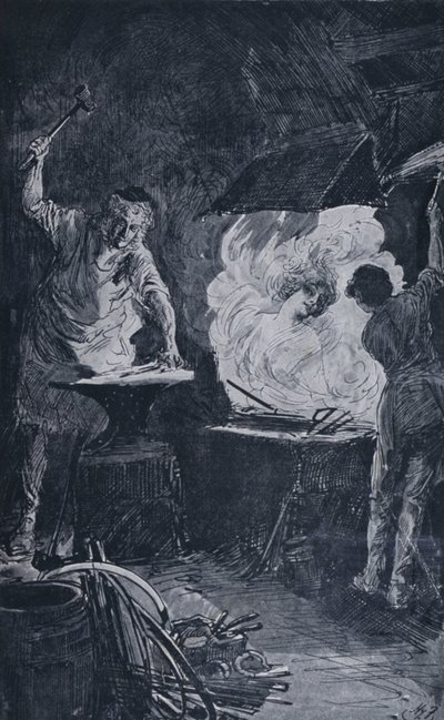 Charles Dickensin kuvitus suurille odotuksille (litho) tekijältä Harry Furniss