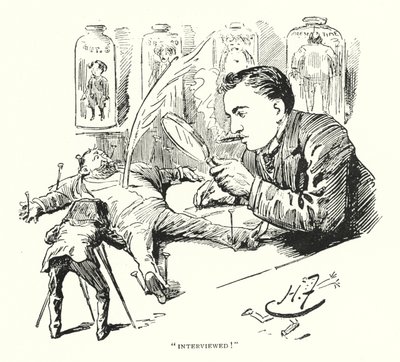 "Haastateltu!" (litografia) tekijältä Harry Furniss
