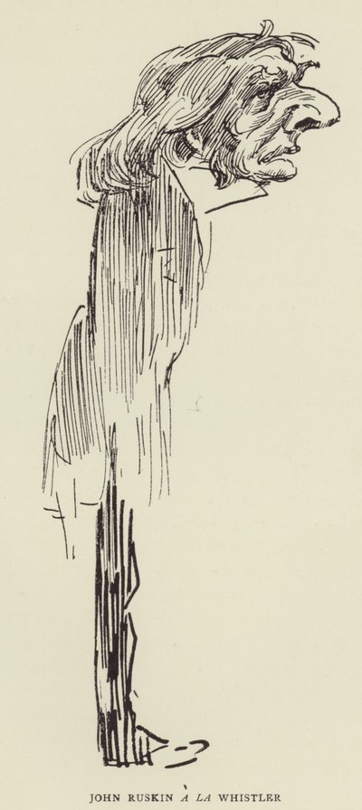 John Ruskin ja Whistler tekijältä Harry Furniss
