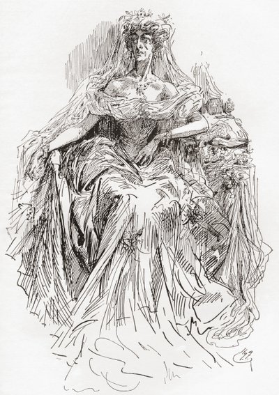 Neiti Havisham (kaiverrus) tekijältä Harry Furniss