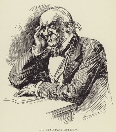 Herra Gladstone kuuntelee tekijältä Harry Furniss