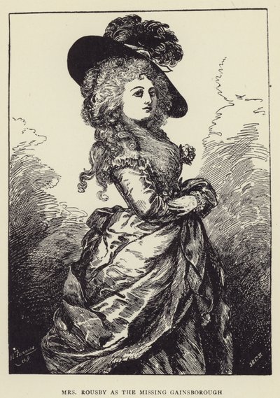 Rouva Rousby puuttuvana Gainsboroughina tekijältä Harry Furniss