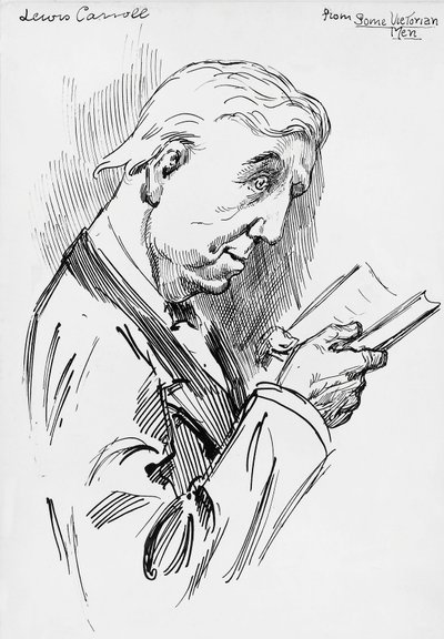 Muotokuva Lewis Carrollista, Charles Lutwidge Dodgsonin salanimi (Cheshire). tekijältä Harry Furniss