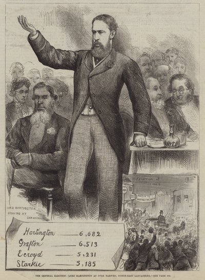 Yleisvaalit, Lord Hartington Over Darwenissa, Koillis-Lancashiressa tekijältä Harry Furniss