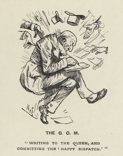 The Grand Old Man - GOM - W E Gladstone (litho) tekijältä Harry Furniss