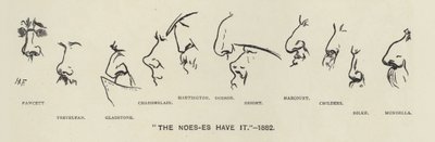 Noes-es (eli poliitikkojen nenät) on se - 1883 (litho) tekijältä Harry Furniss