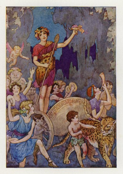 Bacchus (värilitografia) tekijältä Harry George Theaker