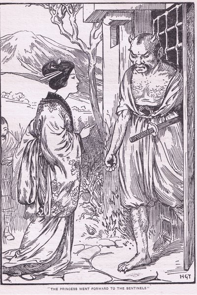 Prinsessa meni eteenpäin Vartijoiden luo (litografia) tekijältä Harry George Theaker