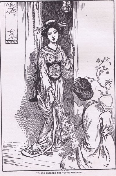 Siihen astui nuori prinsessa (elokuvasta Bowl Wearing Princess) (litografia). tekijältä Harry George Theaker