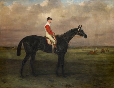 Chippendale-A Racehorse jockey kanssa Newmarket Racecourse, n.1874 (öljy kankaalle) tekijältä Harry Hall
