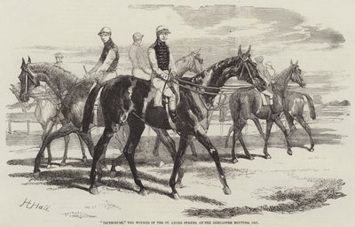 St Leger Stakesin voittaja Imperieuse Doncasterin kilpailussa vuonna 1857. tekijältä Harry Hall