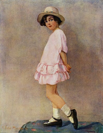 "Teenkö minä?" - nuori tyttö valmistautuu ulos (väri litho) tekijältä Harry J. Pearson