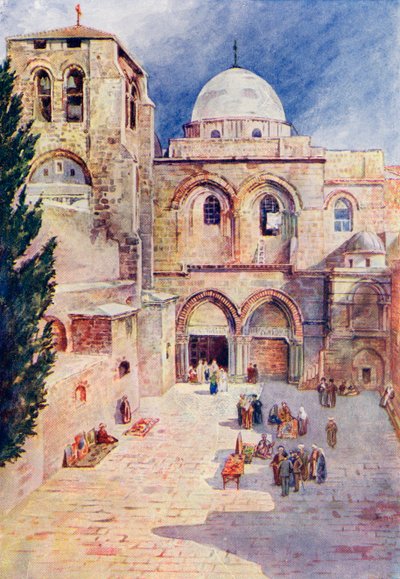 Pyhän haudan kirkko, Jerusalem, Palestiina, n. 1910, Richard Penlaken julkaisemasta A Book of Modern Palestine -kirjasta, n. 1910. tekijältä Harry Morley