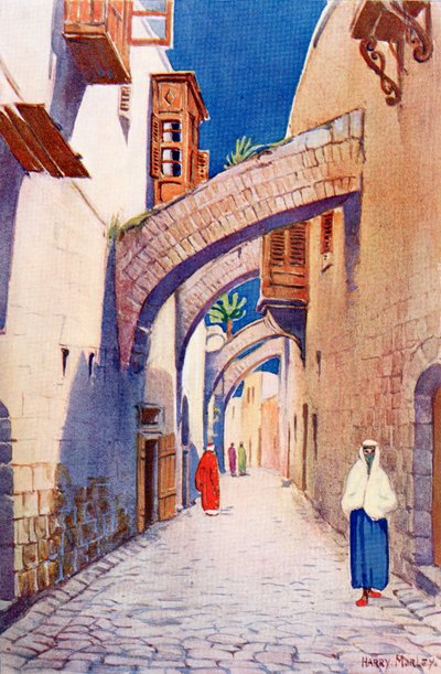 Via Dolorosa, Jerusalem, Palestiina, n. 1910, Richard Penlaken julkaisemasta A Book of Modern Palestine, n. 1910. tekijältä Harry Morley