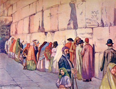 Itkumuuri, Jerusalem, Palestiina, n. 1910, Richard Penlaken julkaisemasta A Book of Modern Palestine, n. 1910. tekijältä Harry Morley