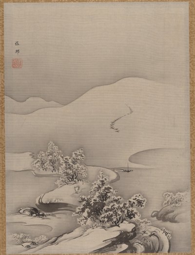 Lake and Causeway, n. 1885-89. tekijältä Hashimoto Gaho