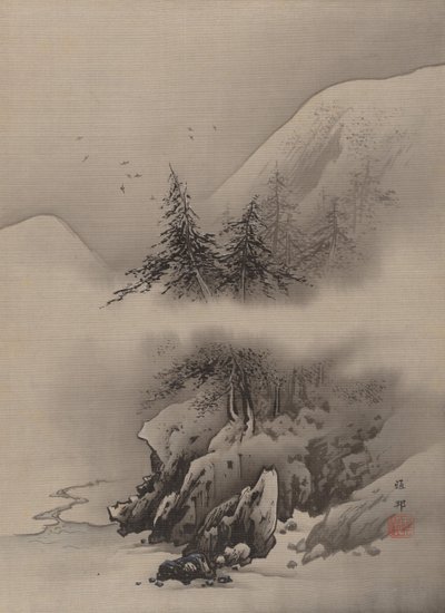 Lumimaisema, n. 1885-89. tekijältä Hashimoto Gaho