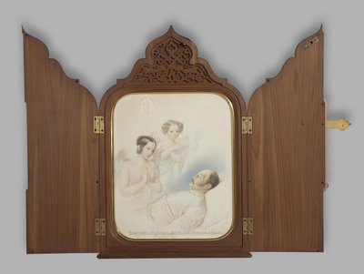 Keisari Nikolai I kuolinvuoteella, 1855 tekijältä Hau