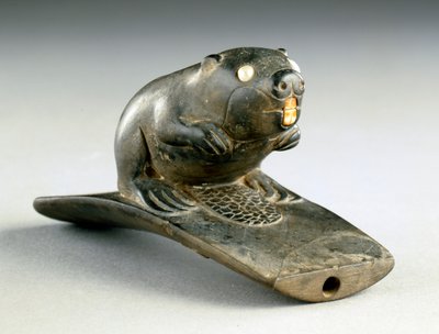 Majavan muotokuva, alustaputki, 100 eKr-200 jKr (putkikivi, helmi ja luu). tekijältä Havana Hopewell culture