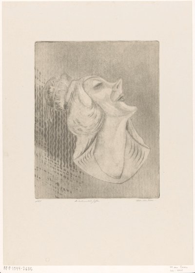 De sentimenteele joffer (alkuperäinen nimi esineessä) Masker (alkuperäinen sarjan nimi esineessä) tekijältä Hein von Essen (signed by artist)