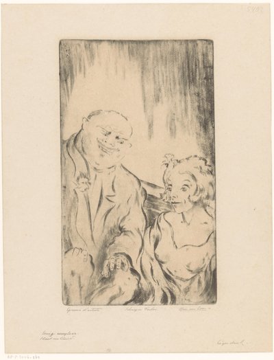 Lammas ja sika (alkuperäinen nimi esineessä) Mies ja nainen (sarjan nimi) tekijältä Hein von Essen (signed by artist)