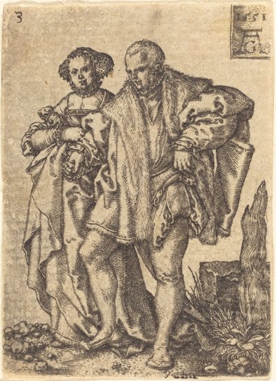 Tanssiva pariskunta, 1551. tekijältä Heinrich Aldegrever