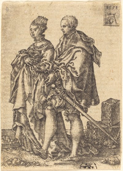 Tanssiva pariskunta, 1551. tekijältä Heinrich Aldegrever