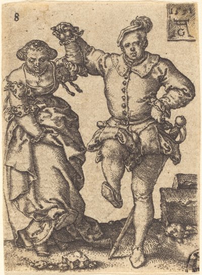 Tanssiva pariskunta, 1551. tekijältä Heinrich Aldegrever