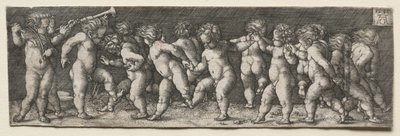 Viisitoista alaston lasta tanssii, 1535. tekijältä Heinrich Aldegrever