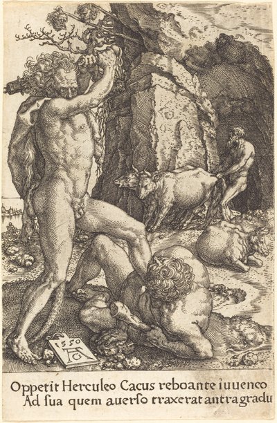 Hercules Killing Cacus, 1550. tekijältä Heinrich Aldegrever