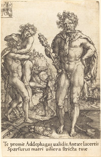 Hercules ja Anthaeus tekijältä Heinrich Aldegrever