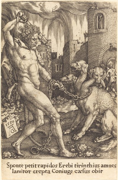 Hercules ja Cerberus tekijältä Heinrich Aldegrever