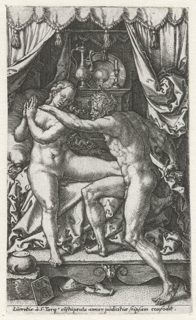 Lucretia ja Sextus Tarquinius tekijältä Heinrich Aldegrever