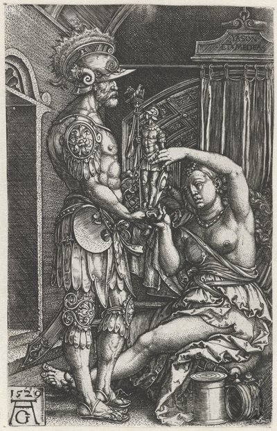 Medea antaa kuvan Jasonille tekijältä Heinrich Aldegrever